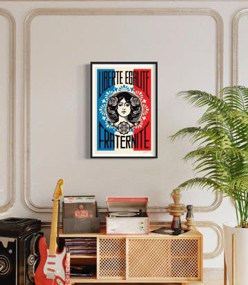 Shepard Fairey (OBEY) (1970) - Liberté Egalité Fraternité, Antiek en Kunst