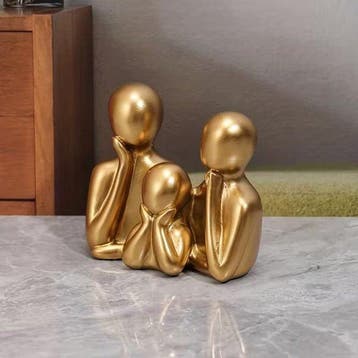 1pc resin abstract -style three-person family decorative
