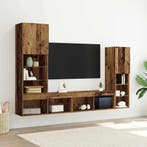vidaXL TV Kast met LED -striplichten 4 pcs Oud hout Bewerkt, Verzenden, Nieuw