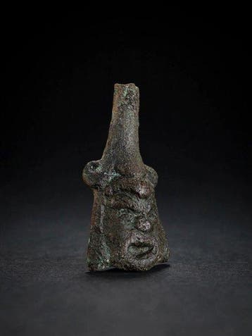 Oud-Romeins, Keizerrijk Gepatineerd brons Figuur - 6.1 cm