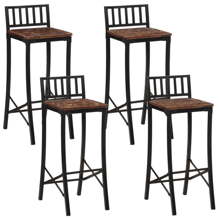 vidaXL Barstoelen 4 st massief gerecycled hout, Maison & Meubles, Tabourets de bar, Envoi