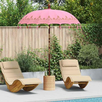 vidaXL Balinese Parasol Roze 185 x 185 x 260 cm Katoen, Verzenden, Nieuw