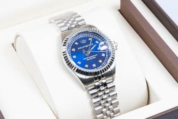 Philip Watch - Caribe Urban - Date - Royal Blue - Swiss Made, Nieuw