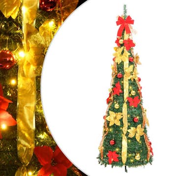 vidaXL Kunstkerstboom pop-up 100 LEDs 150 cm groen, Verzenden, Nieuw