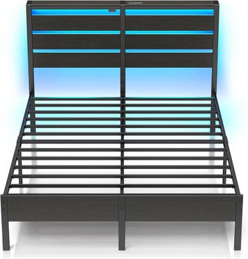 Bedframe met lattenbodem - 140x200 cm - Metaal - Zwart - Rol, Huis en Inrichting, Verzenden, Nieuw