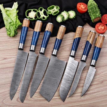 Japanese Style Kitchen Knife SET With Leather BAG Included -