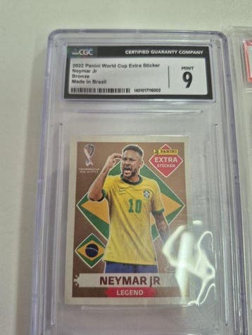 Lotto Brasile: Neymar Qatar Bronze CGC 9 + Donruss PSA 9 +, Nieuw