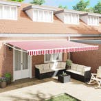 vidaXL Zonnescherm Rood en Wit 500 x 300 x 165 cm Polyester, Verzenden