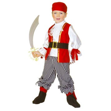 Piraat Kostuum Wit Rood Jongen, Verzenden