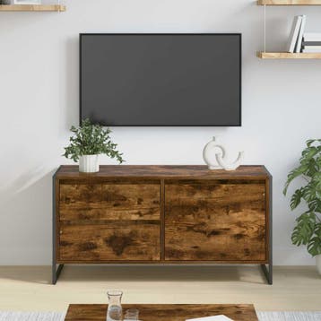 vidaXL TV Kast 100 x 36 x 49,5 cm Rook Eik Bewerkt hout, Verzenden, Nieuw