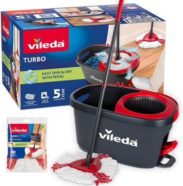 Vileda Turbo Dweilset met pedaalemmer: Snel, hygienisch e..., Verzenden, Dweilemmer, -bak, of -wagen