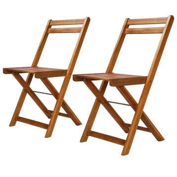 Bistrostoelen Acacia 34% korting - Retour deal, Tuin en Terras, Verzenden, Gebruikt, Hout, Inklapbaar