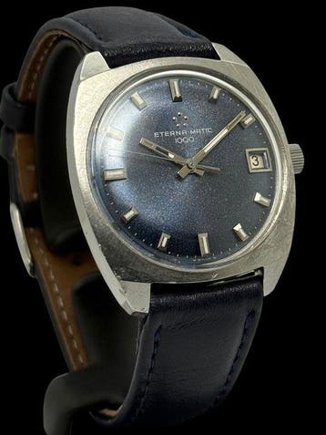 Eterna-Matic - 1000-Cal.1489K-Blue Stardust Patin - Sans, Nieuw