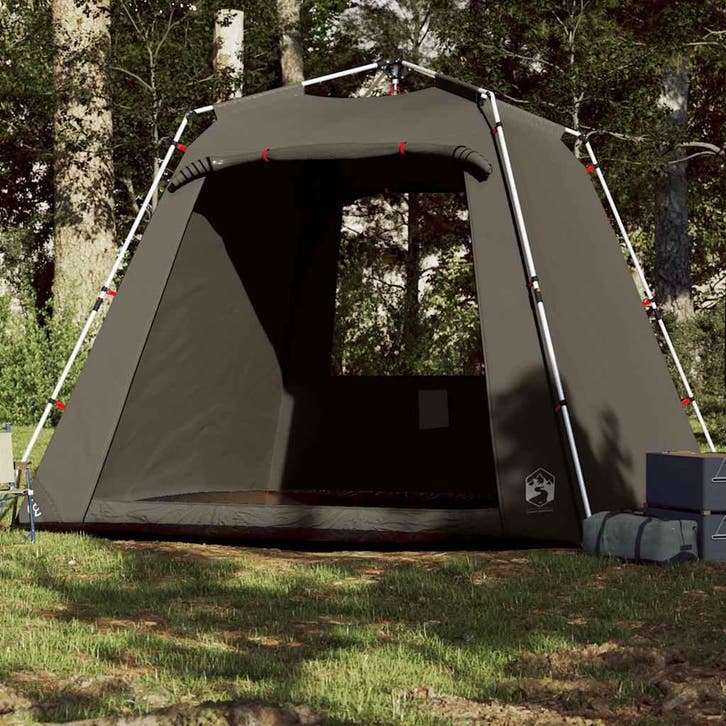 vidaXL Vistent 4-persoons snelontgrendeling bruin, Caravanes & Camping, Tentes, Envoi