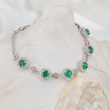 Zonder minimumprijs - Armband Verguld Smaragd - Topaas - 18k, Nieuw