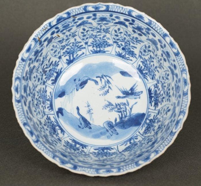 Kangxi (1662-1722) - Kom - Brow Glazed Bowl - Four Geese in, Antiek en Kunst, Antiek | Overige Antiek