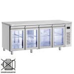 Koelwerkbank | 571L | 4 Glasdeuren (1/1 GN) | 0°C/+10°C  |, Verzenden