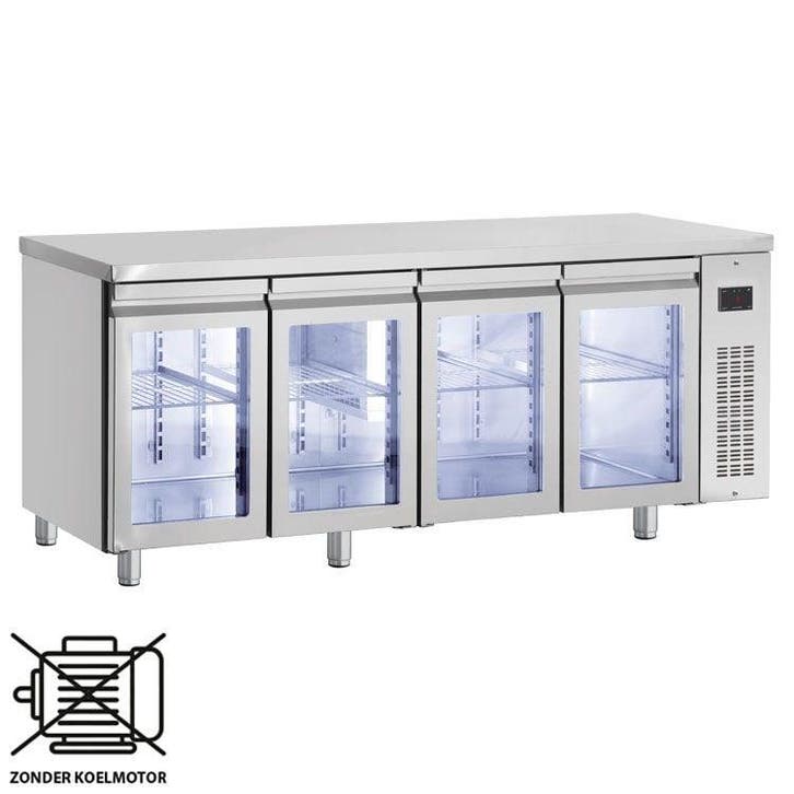 Koelwerkbank | 571L | 4 Glasdeuren (1/1 GN) | 0°C/+10°C  |, Zakelijke goederen, Horeca | Keukenapparatuur, Nieuw in verpakking