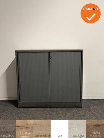 Ahrend - Roldeurkast - 110x120x45 cm - Antracietgrijs met gr, Ophalen of Verzenden, Kast