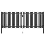 vidaXL Tuinhekpoort staal 400x125 cm antraciet, Jardin & Terrasse, Portes de jardin, Verzenden