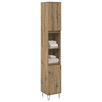 vidaXL Badkamerkast 30x30x190 cm bewerkt hout artisanaal, Huis en Inrichting, Badkamer | Badkamermeubels, Verzenden, Nieuw