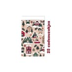 25x Cadeauzakje  Kersthuisjes -  12x19cm -  kerst, Diversen, Ophalen of Verzenden, Nieuw, Cadeauzakje