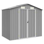 vidaXL Tuinschuur 205x129x183 cm gegalvaniseerd staal grijs, Verzenden