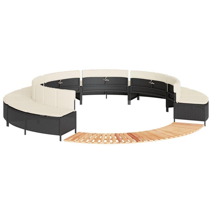 vidaXL Hottub-ombouw poly rattan en massief acaciahout zwart, Jardin & Terrasse, Piscines, Envoi