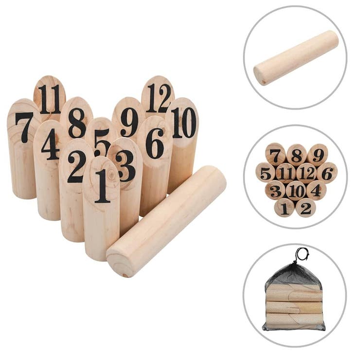 vidaXL Nummer Kubb spelset hout, Sport en Fitness, Overige Sport en Fitness, Nieuw, Verzenden