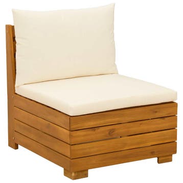 vidaXL Tuinstoel Midden Massief Acacia Hout Bruin en Crème, Verzenden, Nieuw