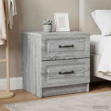 vidaXL Nachtkastje 2 st Grijs sonoma 43 x 34,5 x 44,5 cm, Verzenden, Nieuw