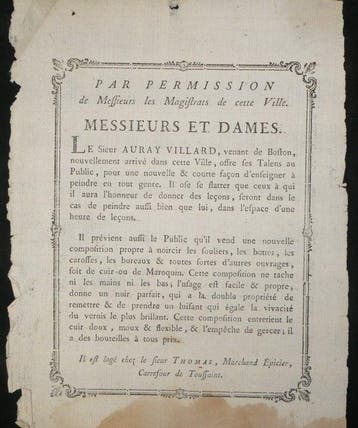 Document - Placard publicitaire imprimé - Réclame du Sieur