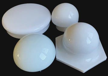 Lamp - hoogglans glas, metaal en kunststof - Vier vintage