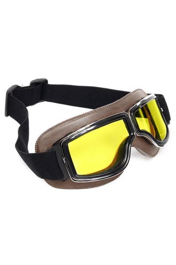 KIMU® Goggles Motorbril Skibril Bril Donkerbruin Montuur Gel, Ophalen of Verzenden, Nieuw