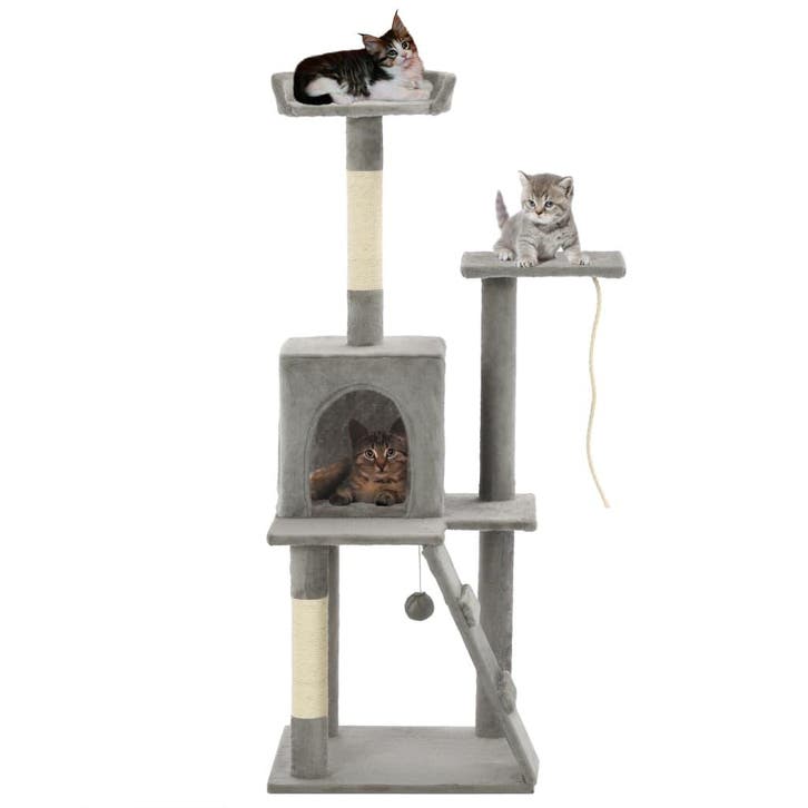 vidaXL Kattenkrabpaal met sisal krabpalen 120 cm grijs, Dieren en Toebehoren, Katten-accessoires, Nieuw, Verzenden