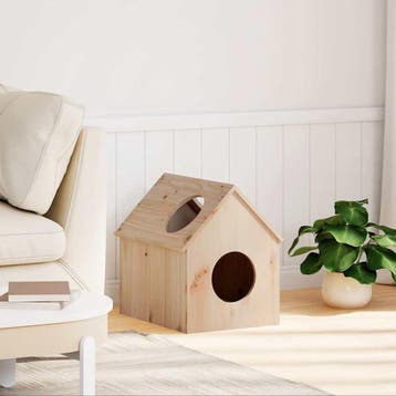 vidaXL Kattenhuis 41x50x50 cm massief grenenhout, Verzenden, Nieuw