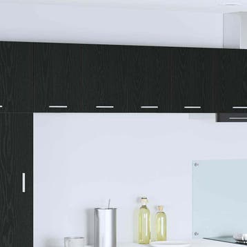 vidaXL Hangkast 2 st Zwart Eiken en Wit Bewerkt hout, Verzenden, Nieuw
