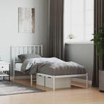 vidaXL Bedframe met hoofdbord metaal wit 80x200 cm, Verzenden
