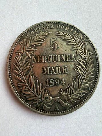 Duits Nieuw-Guinea. 5 Mark 1894-A, Postzegels en Munten