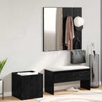 vidaXL Halmeubelset Wandgemonteerd met spiegel 5 pcs Bewerkt, Verzenden, Nieuw