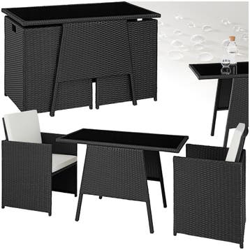 Wicker zitgroep Lausanne 2+1 - zwart, Verzenden, Nieuw