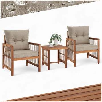 Loungeset Eivissa in rope-design met XXL-bekleding - natuur, Tuin en Terras, Verzenden, Nieuw