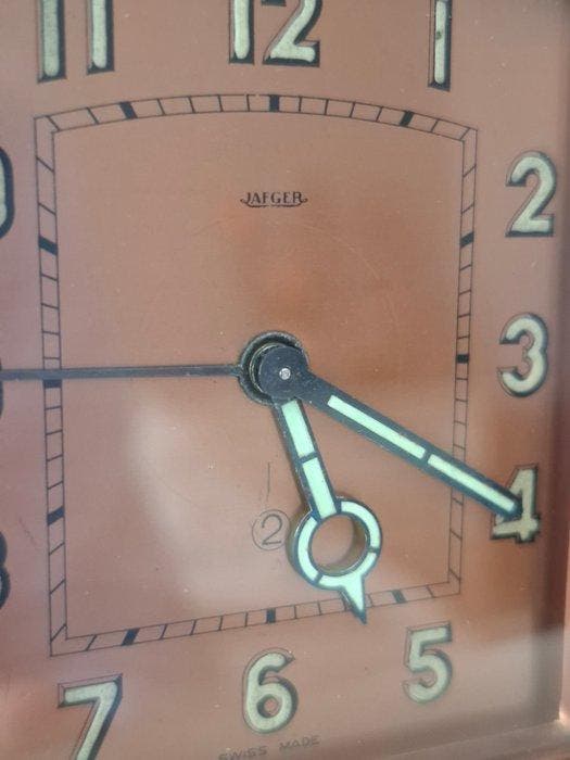 Réveil - Jaeger-LeCoultre - Verre, Laiton - 1950-1960, Antiquités & Art, Antiquités | Horloges