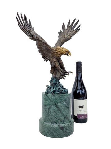 sculptuur, Zee arend - 49 cm - Brons, Marmer
