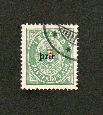 IJsland 1897 - Zeldzame Zähnung 14 × 13½ -3/5 Aurar