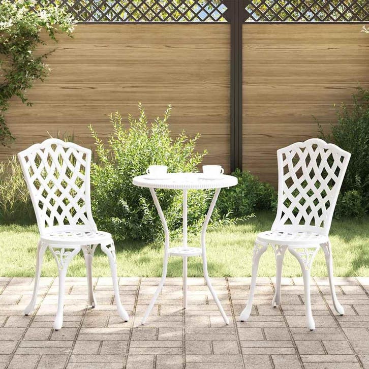 vidaXL Tuinstoel 2 pcs Wit 39 x 40 x 87cm Aluminium, Jardin & Terrasse, Chaises de jardin, Envoi