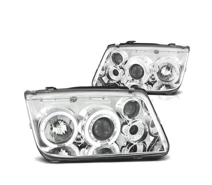 PHARES VOLKSWAGEN VW BORA 98-05 ANGEL EYES FOND CHROMÉ H1 H1, Auto-onderdelen, Verlichting, Verzenden