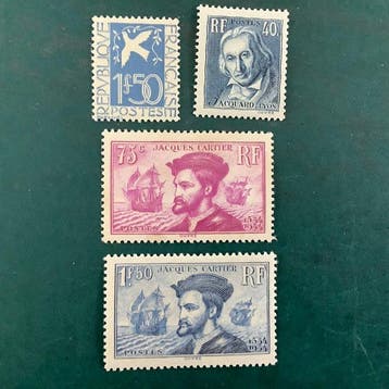 Frankrijk 1935 - Vredesduif en Cartier zegels - MNH - Yvert, Gestempeld