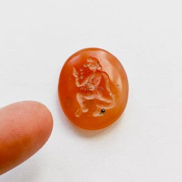 Oud-Khmer Rode Agaat Dansende Apsara-godin Kraal Cabochon