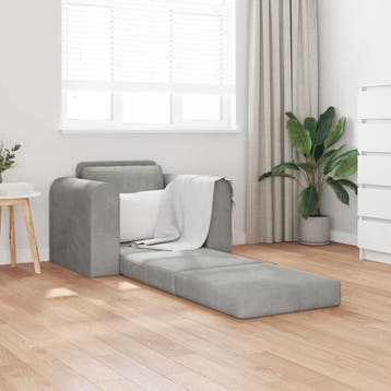 vidaXL Slaapbank / zetel Lichtgrijs 98 x 71 x 83 cm Fluweel, Huis en Inrichting, Zetels | Zetels, Verzenden, Nieuw